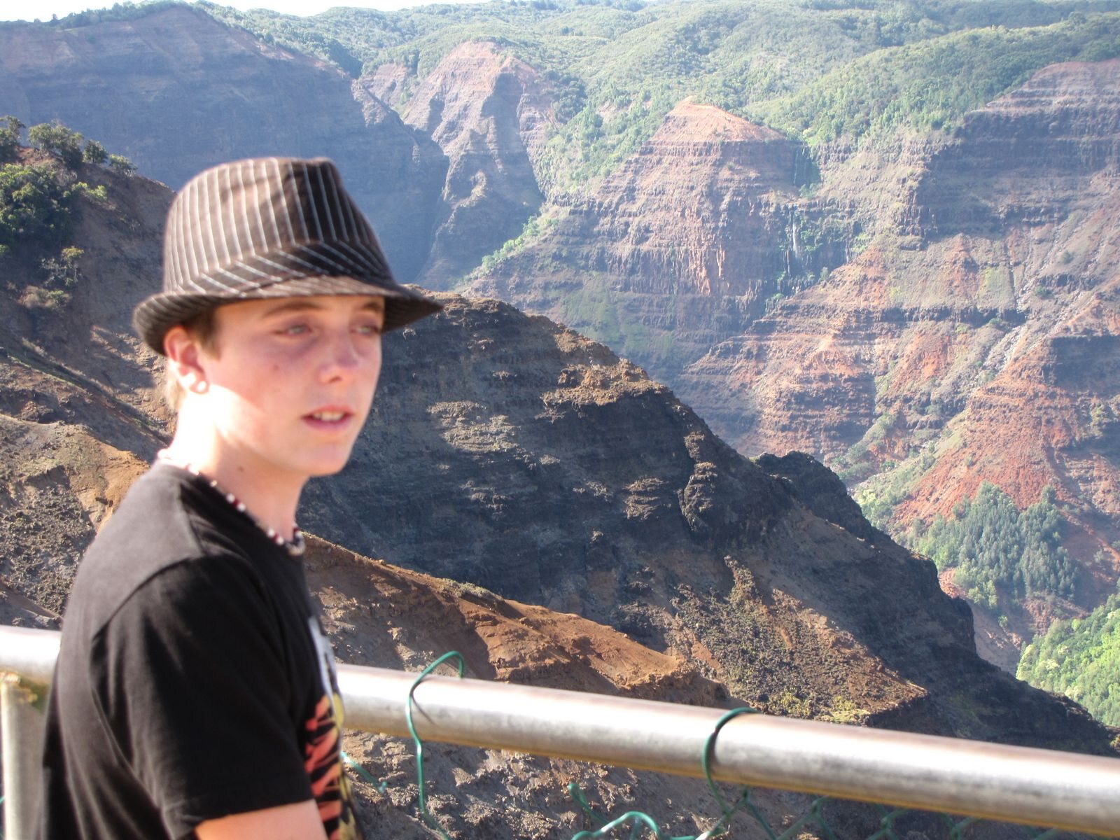 One of Roger's sons at a Waimea Canyon overlook on Kauai