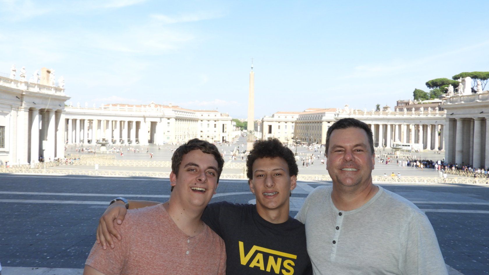 Roger and his sons at St. Peter's Square